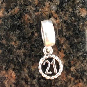 Pandora Sterling Silver 21st Birthday Dangle Charm